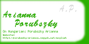 arianna porubszky business card